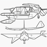 Simple black and white airplane line art with clean outlines, perfect for coloring enthusiasts seeking uncolored and minimalist designs.
