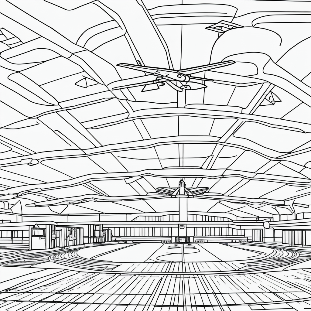 Explore the Art of Airplane Line Art Coloring Pages