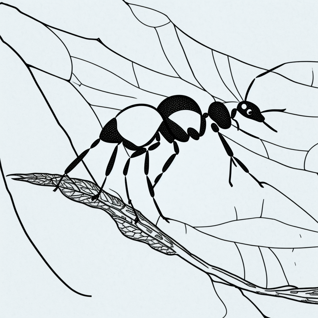 Explore Simple Ant Line Art for Coloring Fun