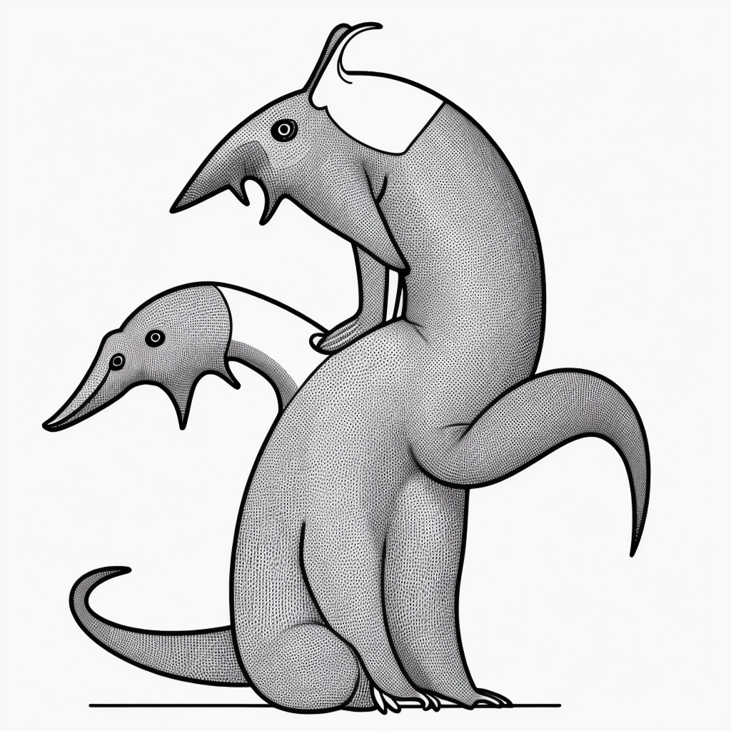 Explore Simple Anteater Cartoon Line Art for Coloring