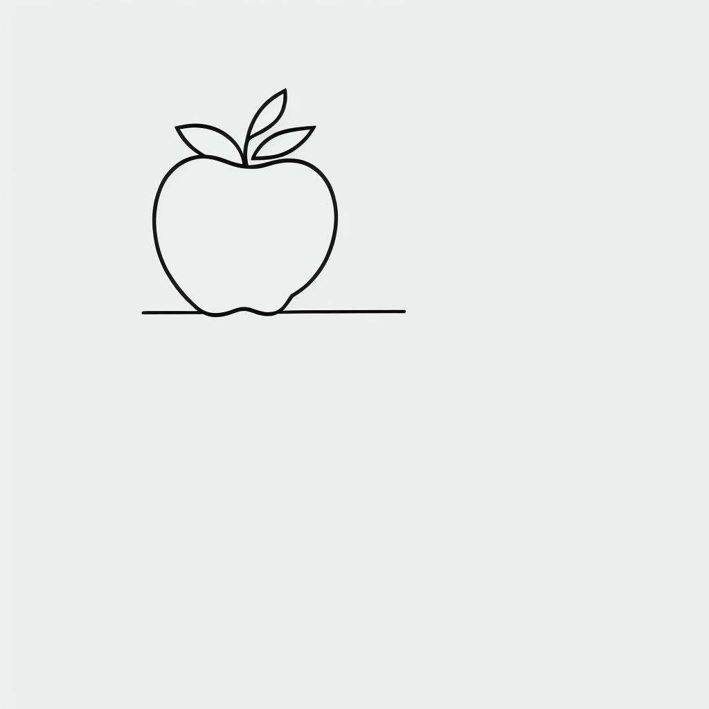 Explore Apple Cartoon Line Art: Simple Outlines & Fun