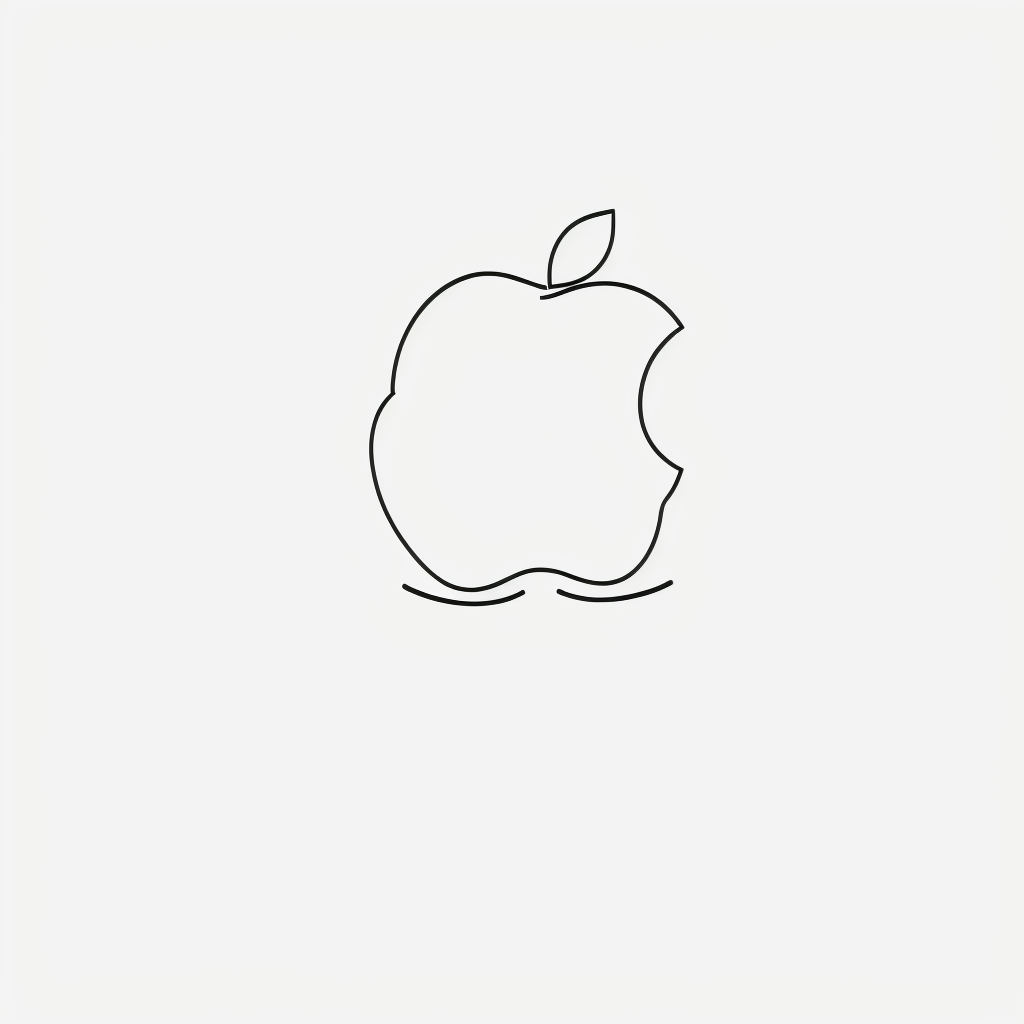 Apple Cartoon Outlines for Coloring Books: Simple Art