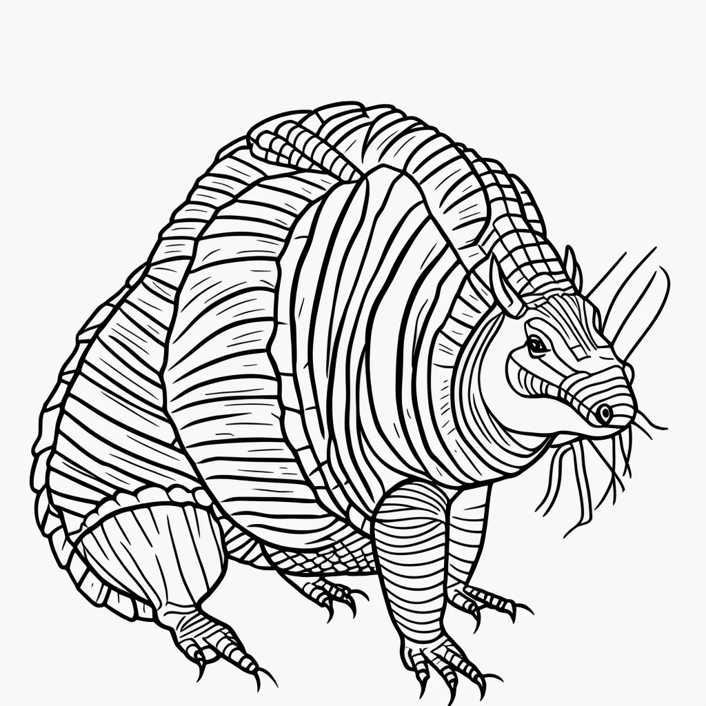Explore Creative Armadillo Cartoon Line Art Designs