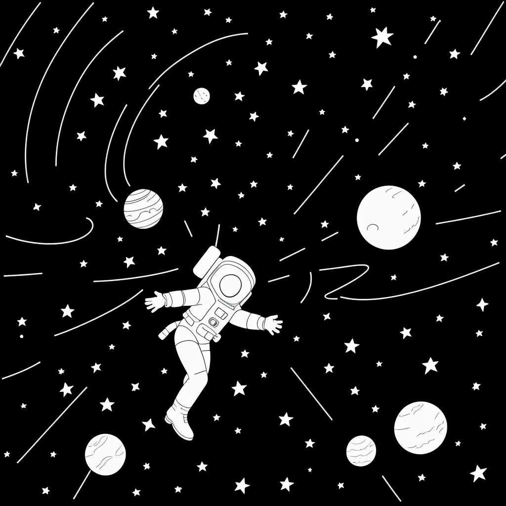 Explore Astronaut Line Art: Fun Coloring Page for Kids