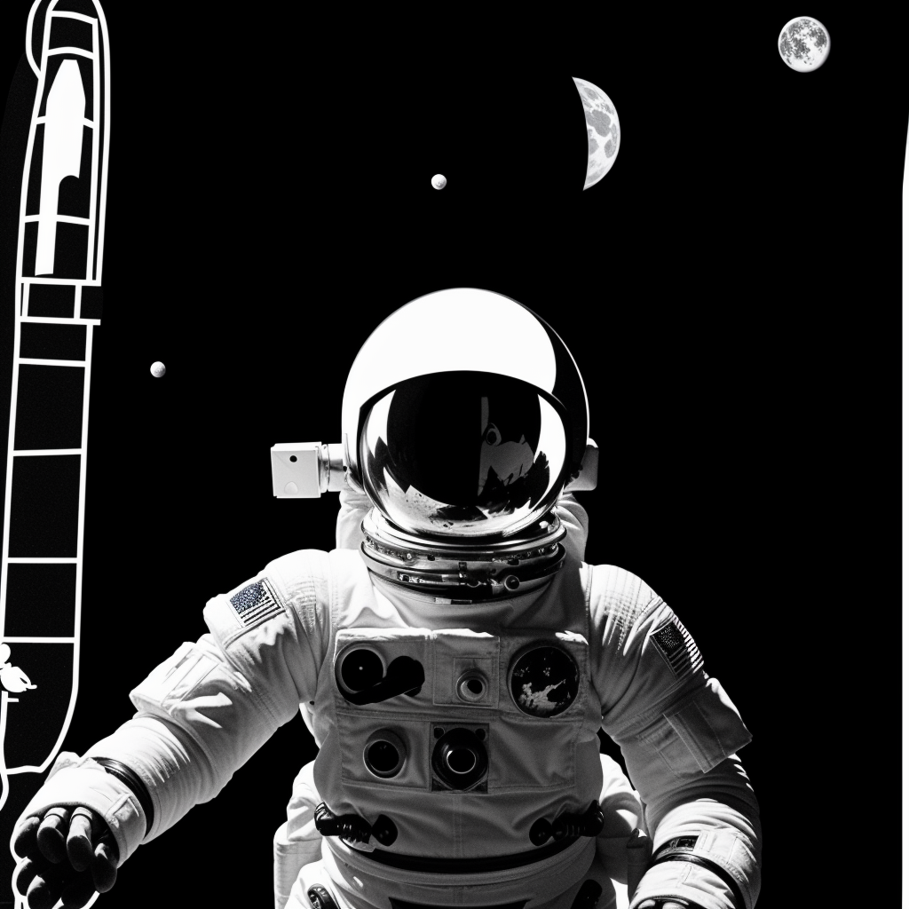 Explore Space with Astronaut Line Art Coloring Pages