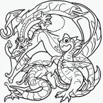 A simple, black and white line art of a baby dragon with clean outlines, designed for coloring book enthusiasts, featuring no shading or gradients.