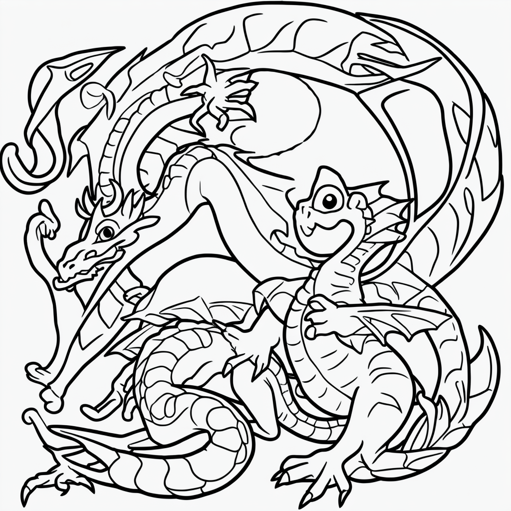 Create a Cute Baby Dragon Coloring Book Page