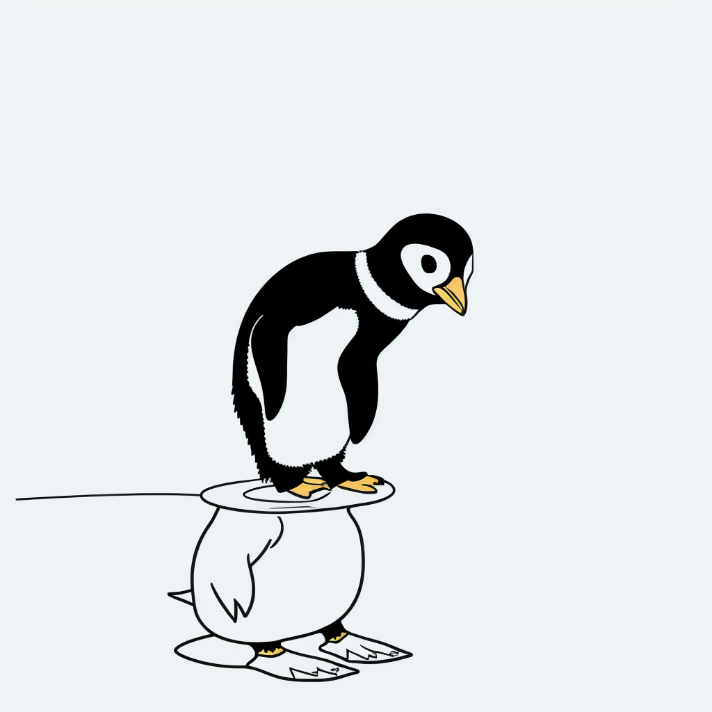 Printable Penguin Coloring Page: Simple Line Art