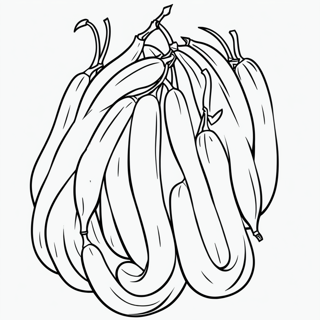 Banana Cartoon Line Art for Coloring Book Fun
