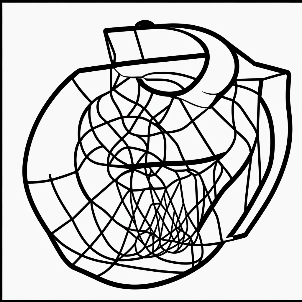 Explore Basketball Hoop Line Art for Coloring Fun