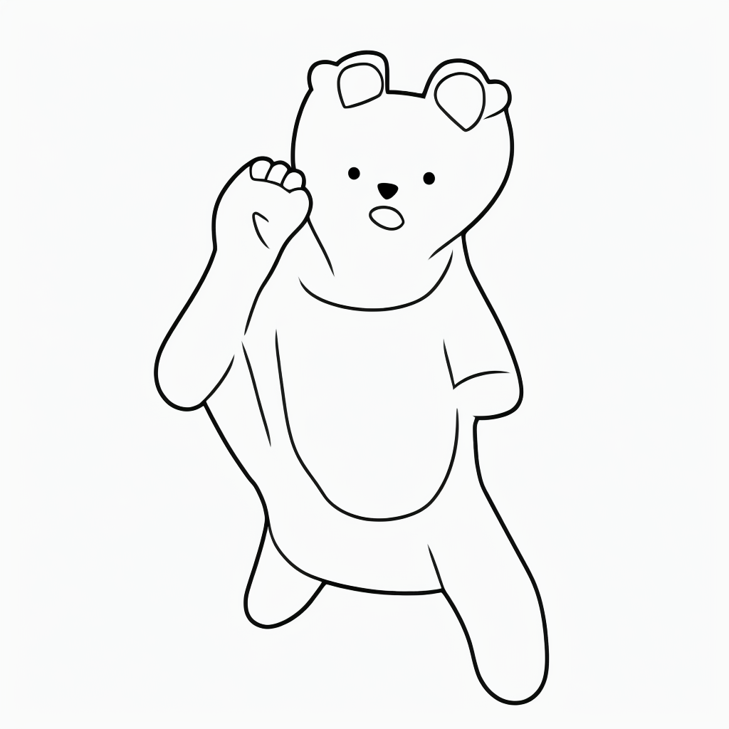 Printable Bear Coloring Page: Simple Line Art