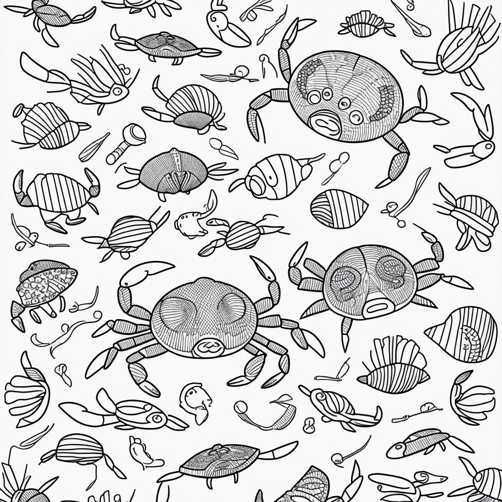 Charming Black and White Beach Coloring Book Fun
