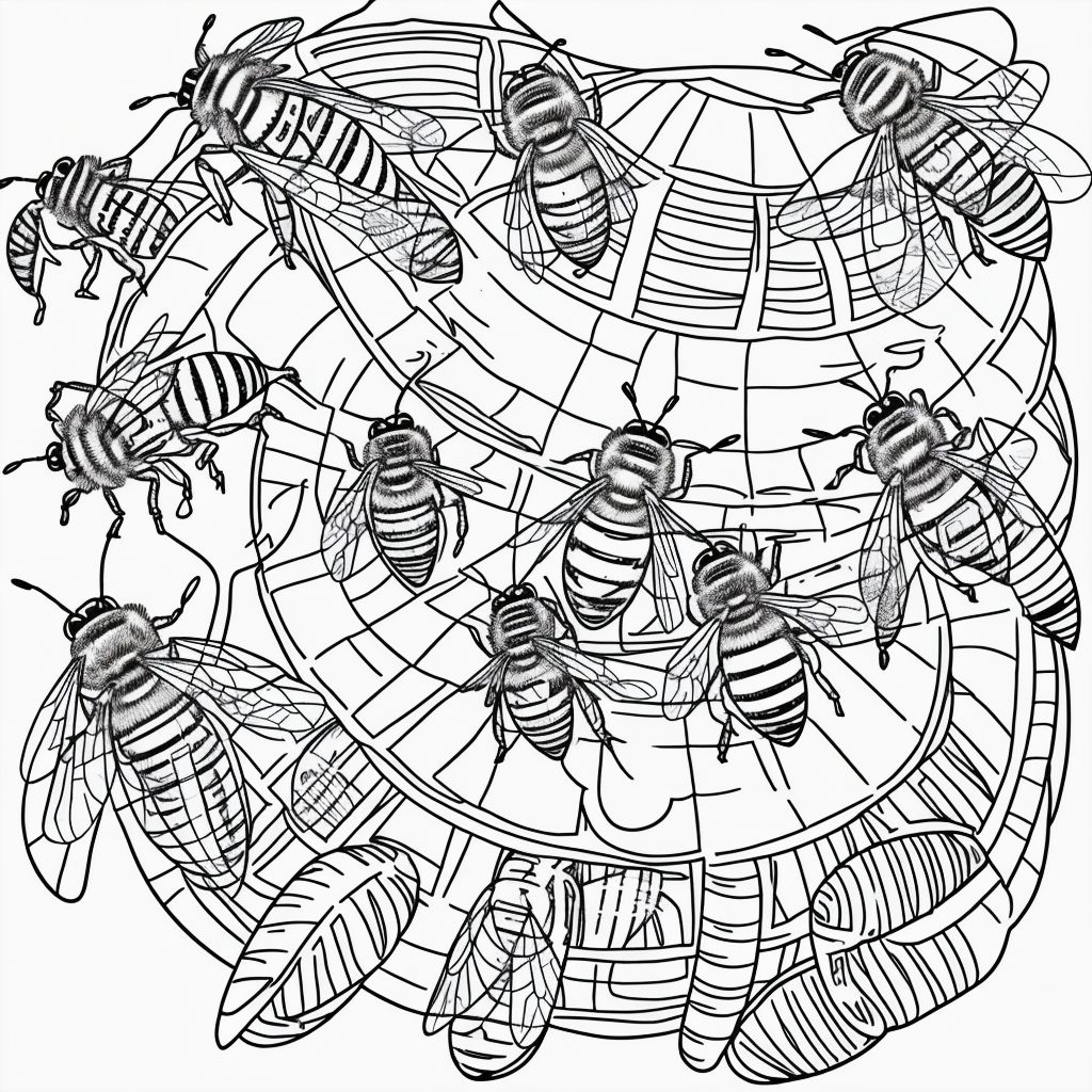 Relax with Black and White Beehive Coloring Pages