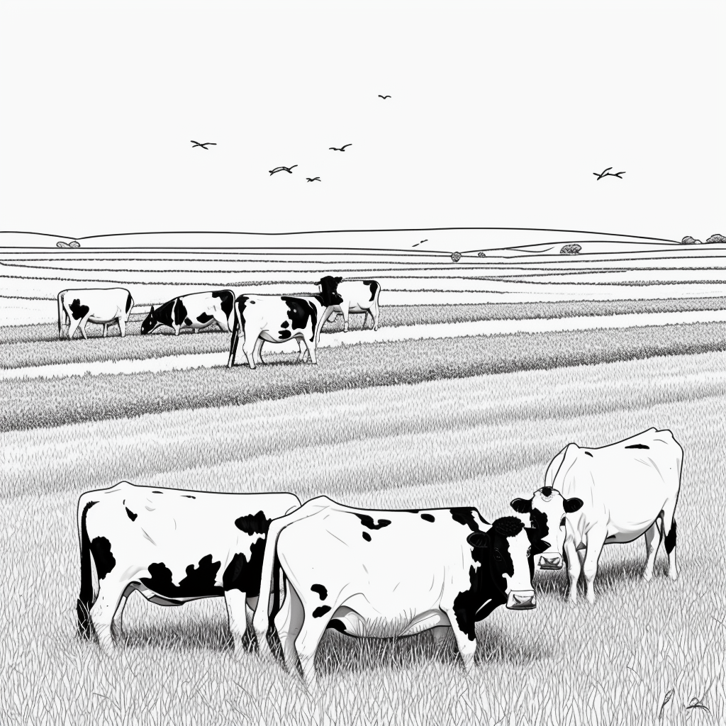 Explore Black and White Cows Coloring Pages