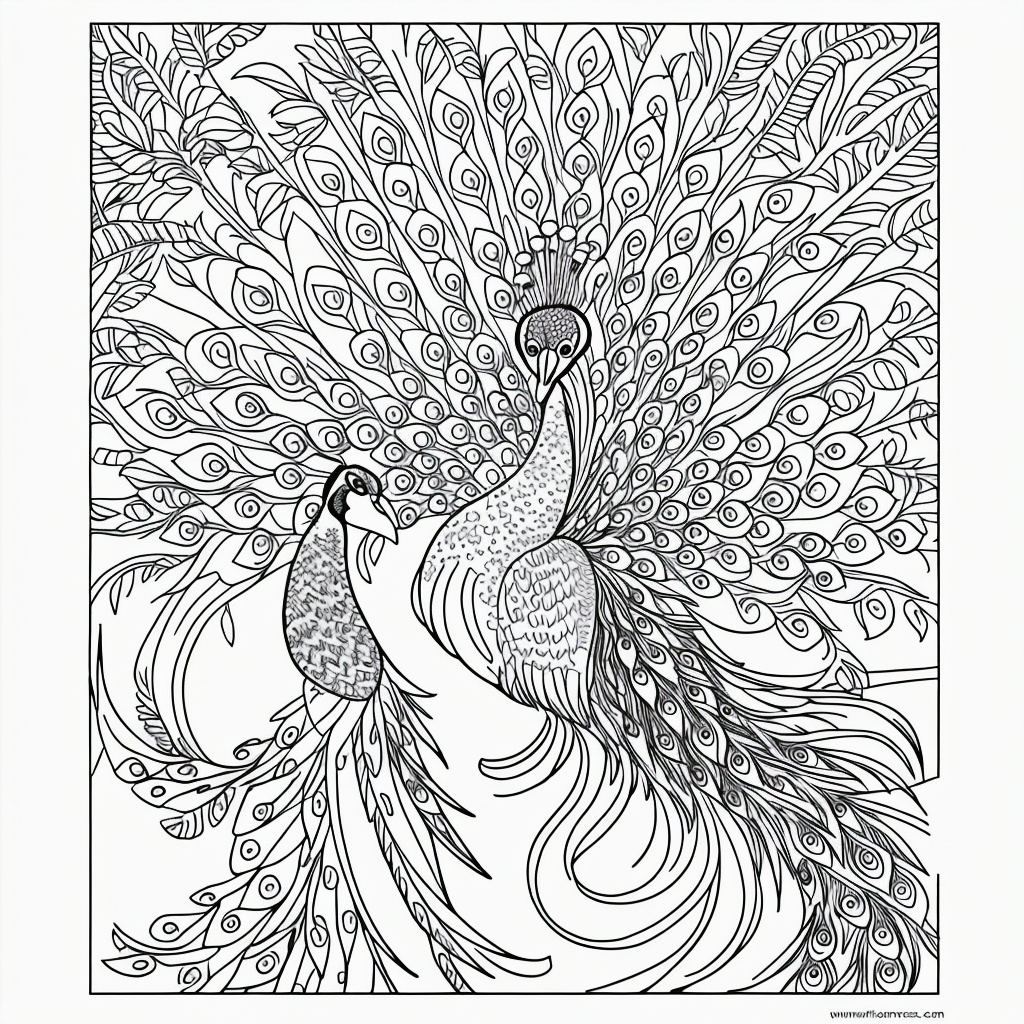 Explore Black and White Peacock Coloring Book Art