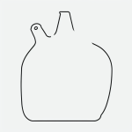 Simple black and white vector line art of a loaf of bread and milk bottle with bold, clean outlines, ideal for children's printable coloring pages.
