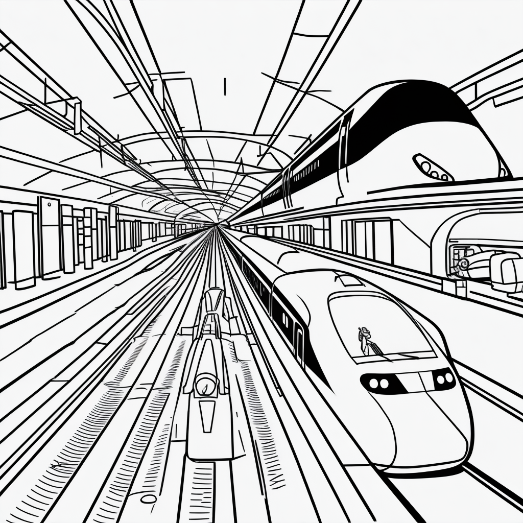 Bullet Train Coloring Book: Simple Outlines Fun