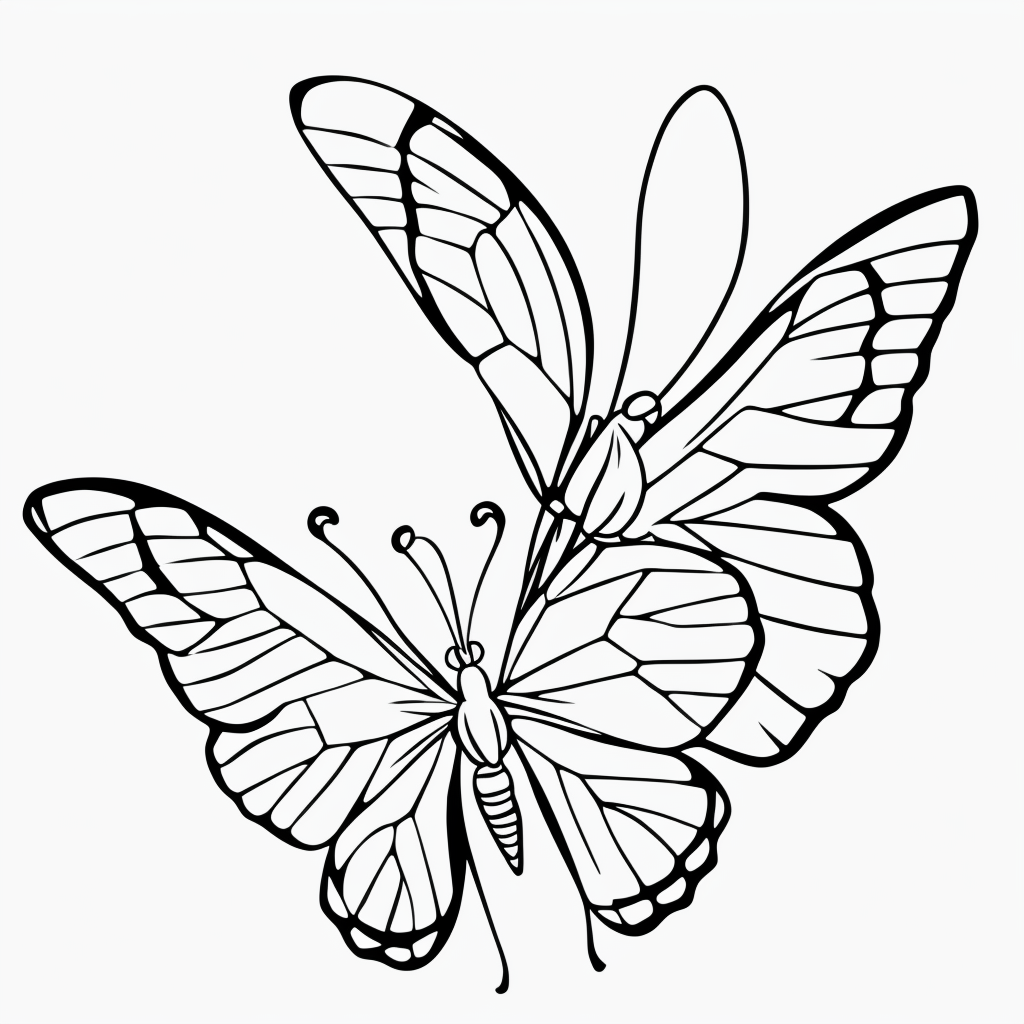 Beautiful Butterfly Line Art: A Coloring Adventure