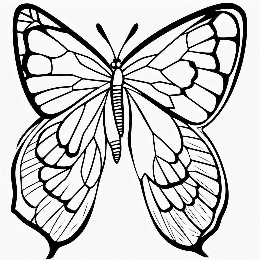 Beautiful Butterfly Line Art for Coloring Books
