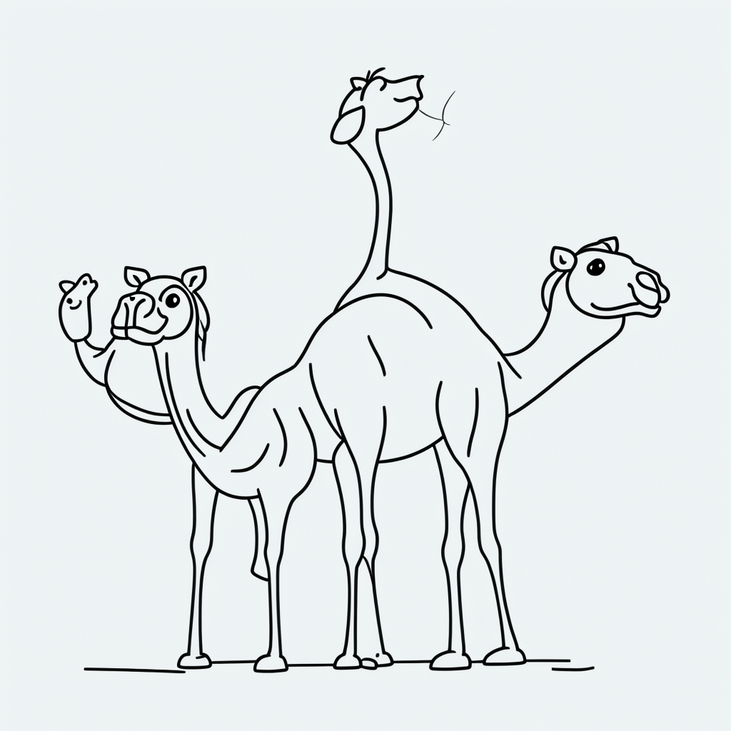Camel Cartoon Outlines for Creative Coloring Fun