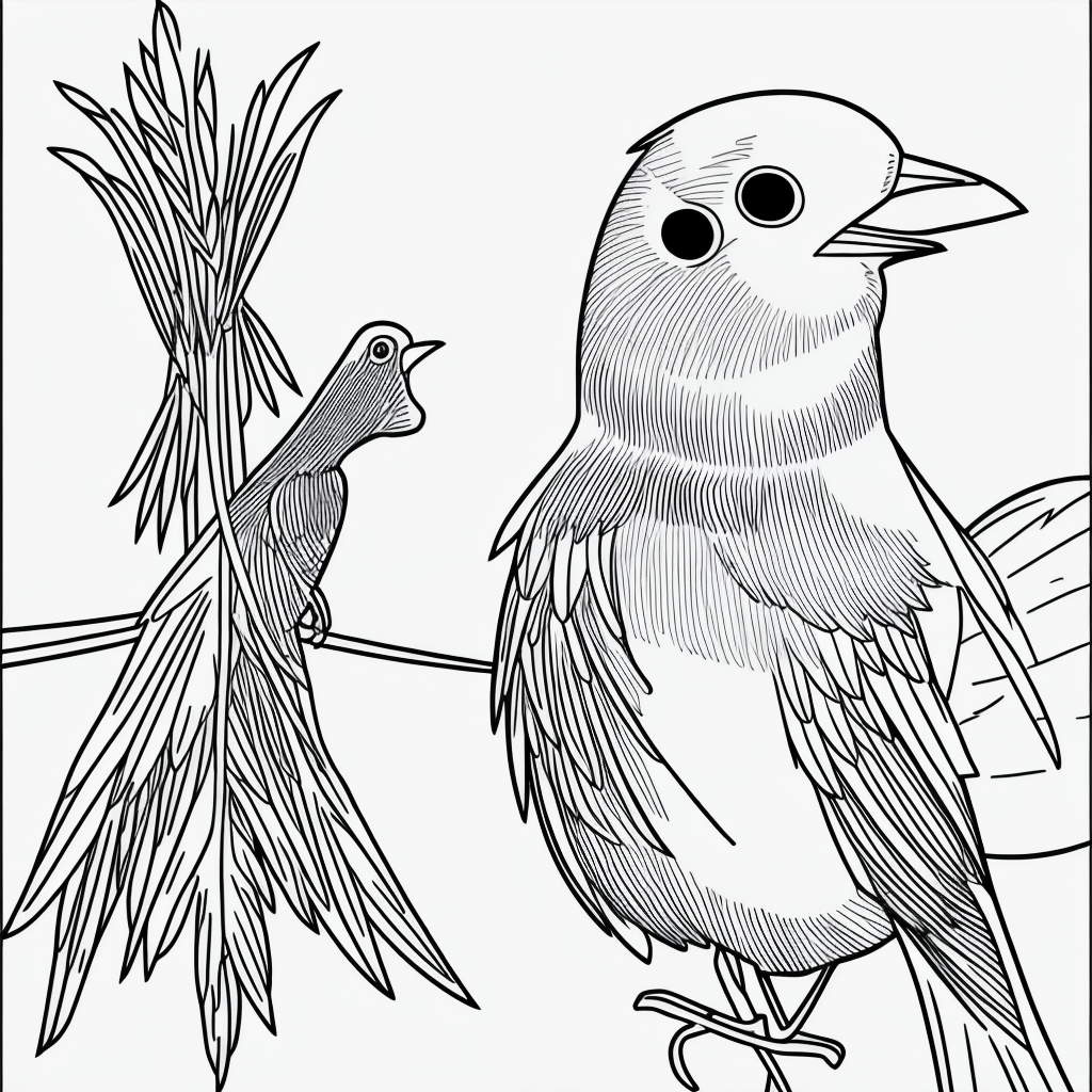 Explore Black and White Canary Line Art for Coloring