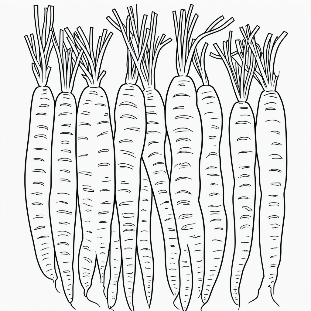 Explore Carrot Cartoon Line Art for Coloring Fun
