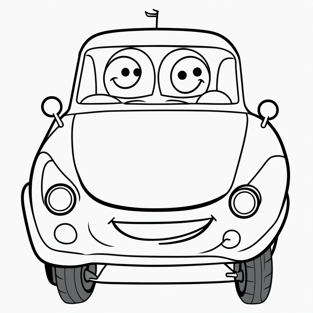 Fun Cartoon Car Coloring Pages for Kids and Adults