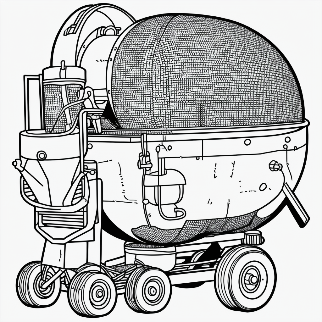 Cement Mixer Cartoon Line Art for Coloring Fun