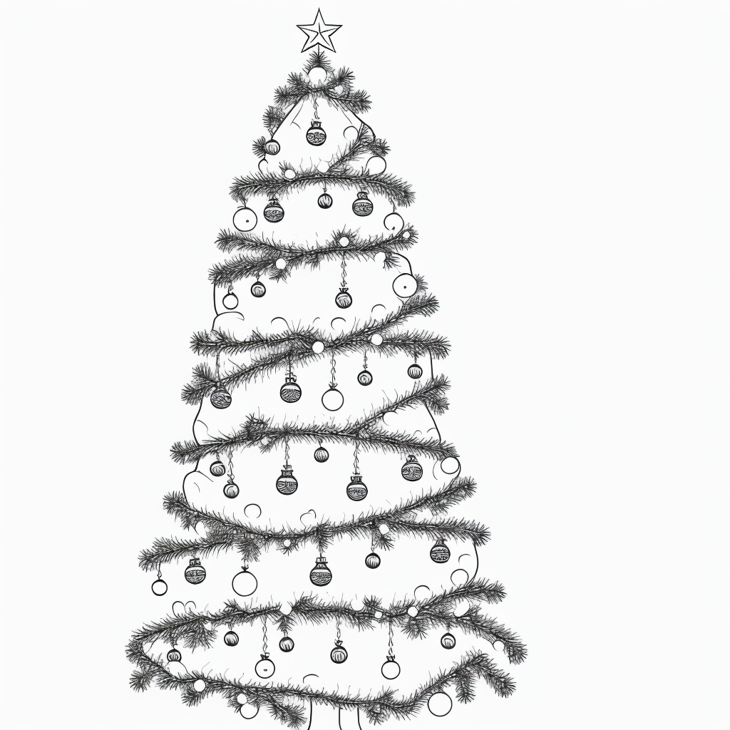 Explore Black and White Christmas Tree Outlines