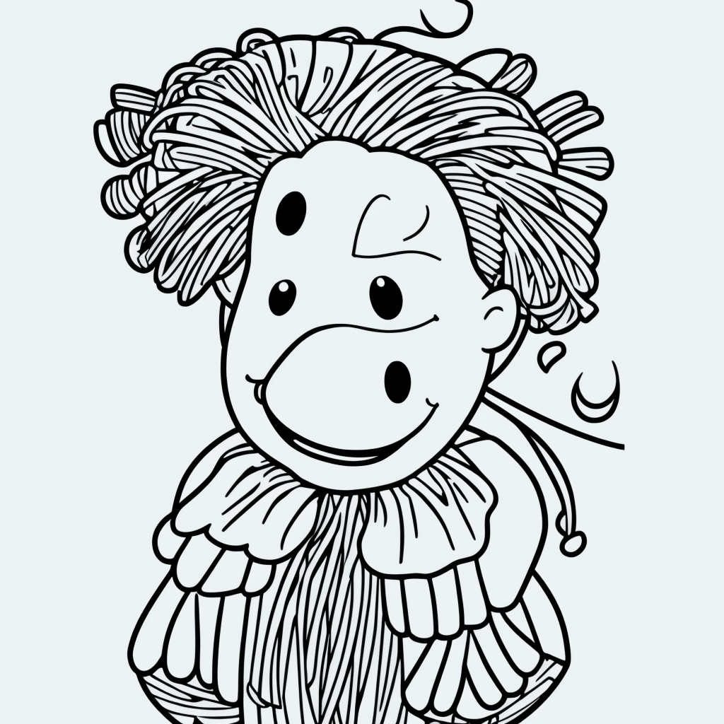 Explore Clown Cartoon Line Art Coloring Book Fun