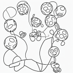 Simple black and white vector line art of a clown juggling balls, featuring bold clean outlines and minimal composition, perfect for a children's coloring page.