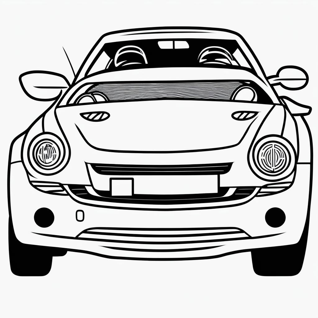 Explore Convertible Car Line Art for Coloring Fun