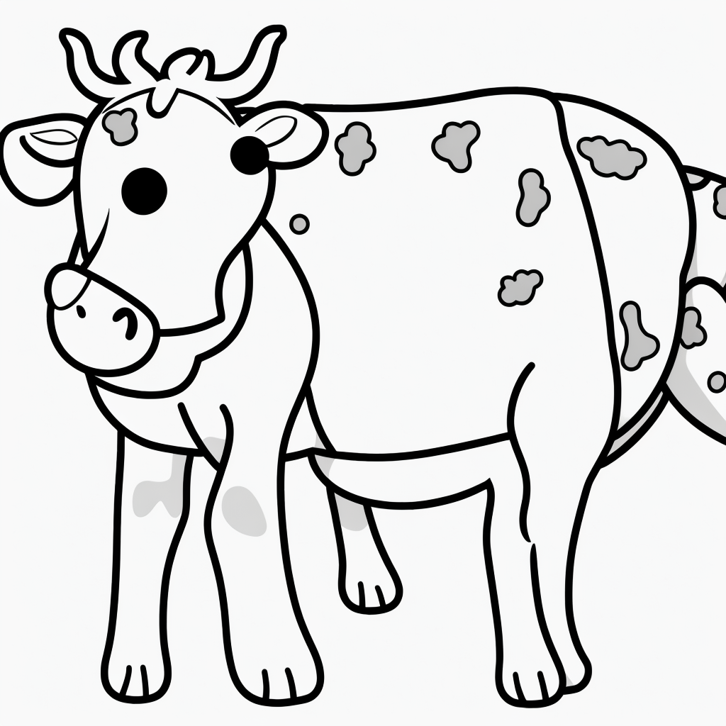 Explore Cow Cartoon Line Art for Coloring Books