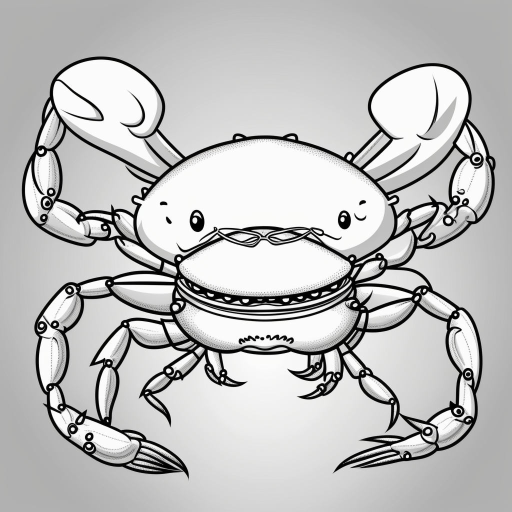 Explore the Art of Crab Cartoon Line Art Drawings