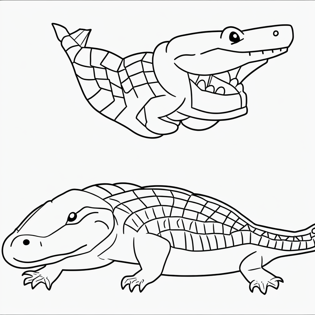 Explore Crocodile Cartoon Outlines for Coloring Fun