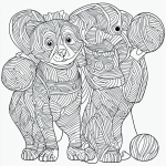 Line art of a cute puppy playing with a ball, perfect for children's printable coloring activities with clean vector outlines on a flat white background.