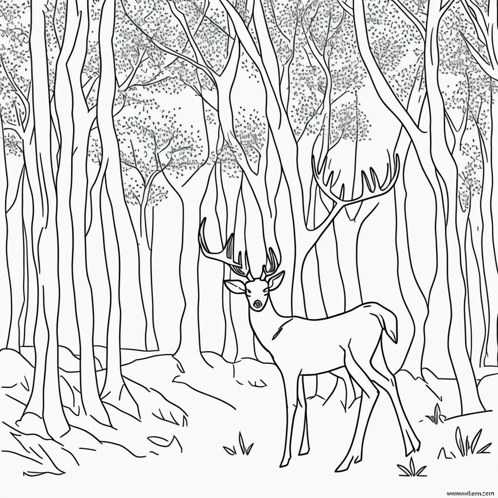 Create Beautiful Deer Line Art for Coloring Pages