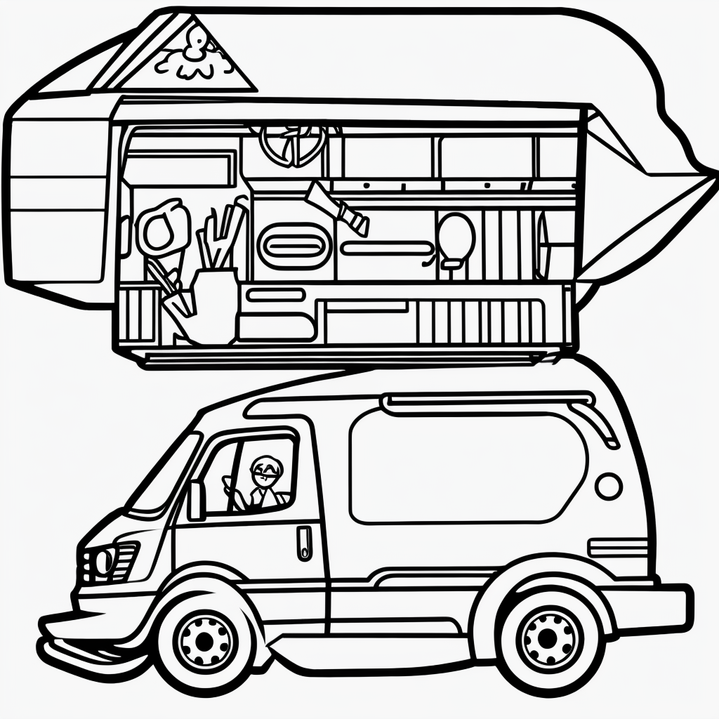 Discover Simple Delivery Van Cartoon Line Art Fun
