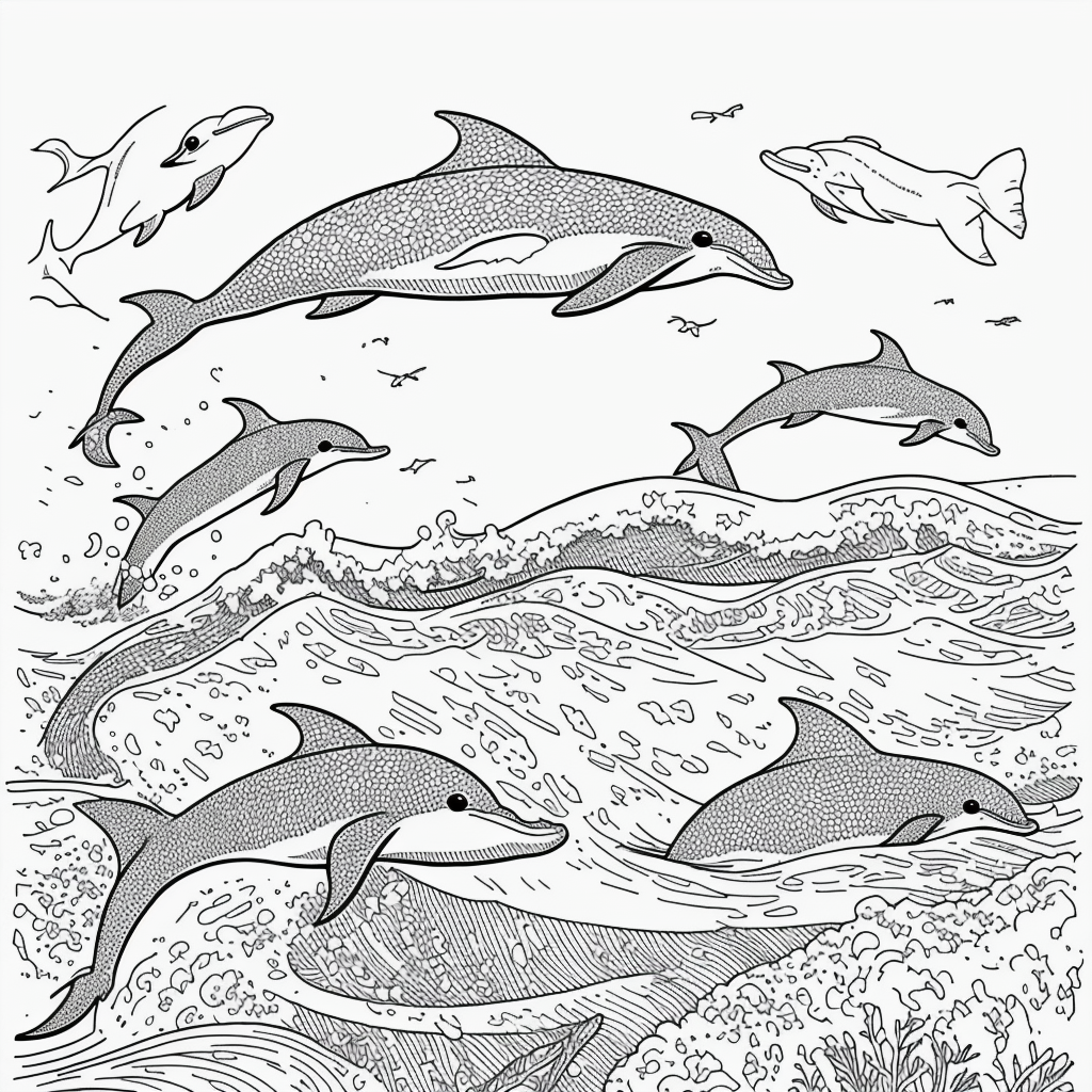 Discover Black and White Dolphin Coloring Book Fun