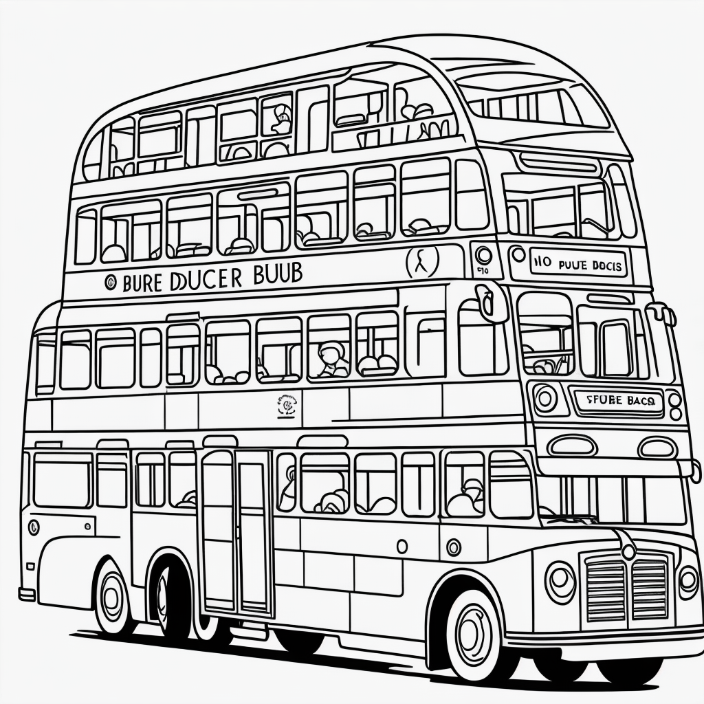 Explore Double Decker Bus Cartoon Line Art Fun