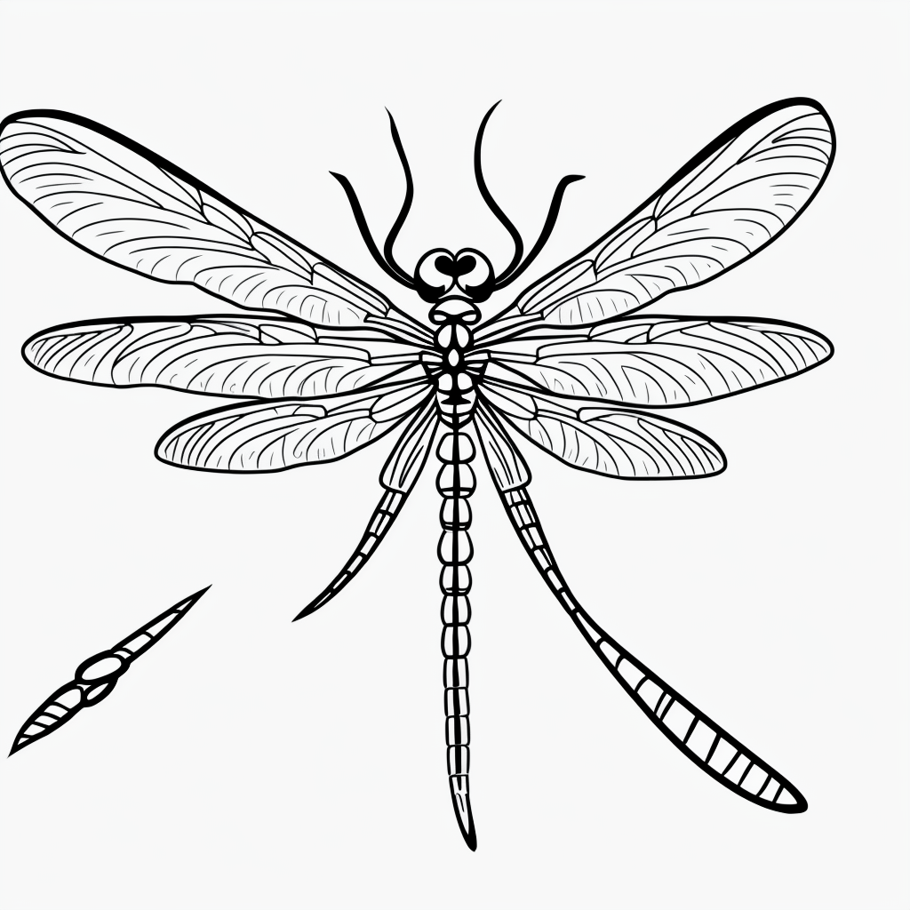 Explore Dragonfly Cartoon Line Art for Coloring Fun