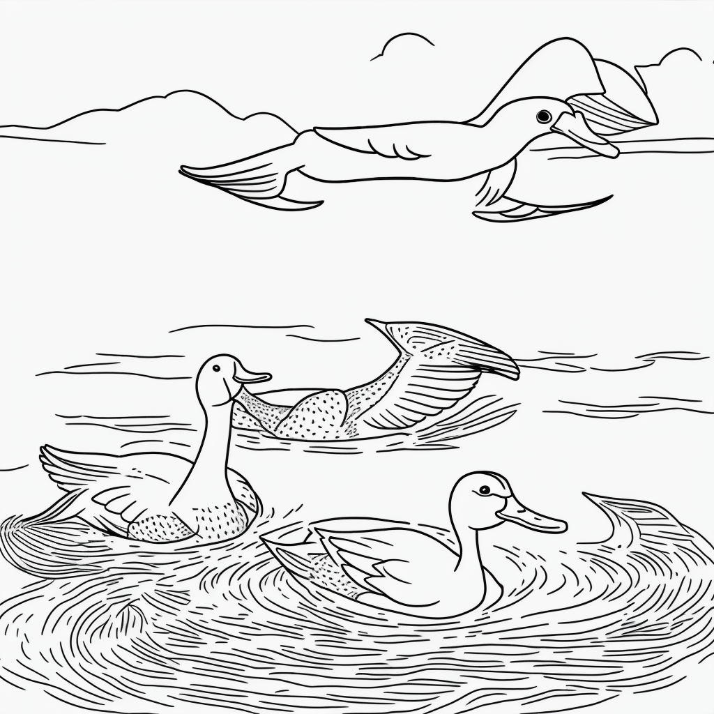 Discover Simple Duck Line Art for Coloring Books