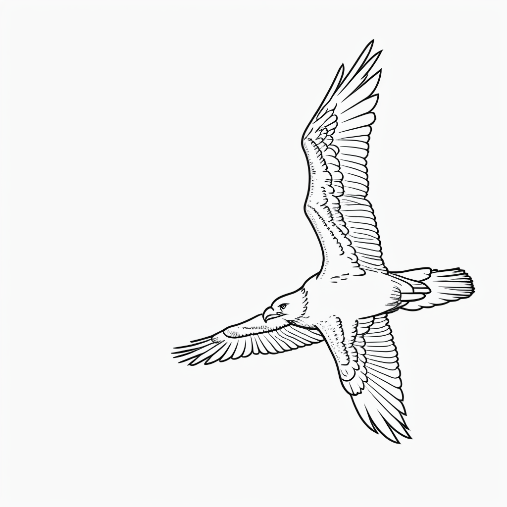 Elegant Eagle Line Art: Printable Coloring Page Style