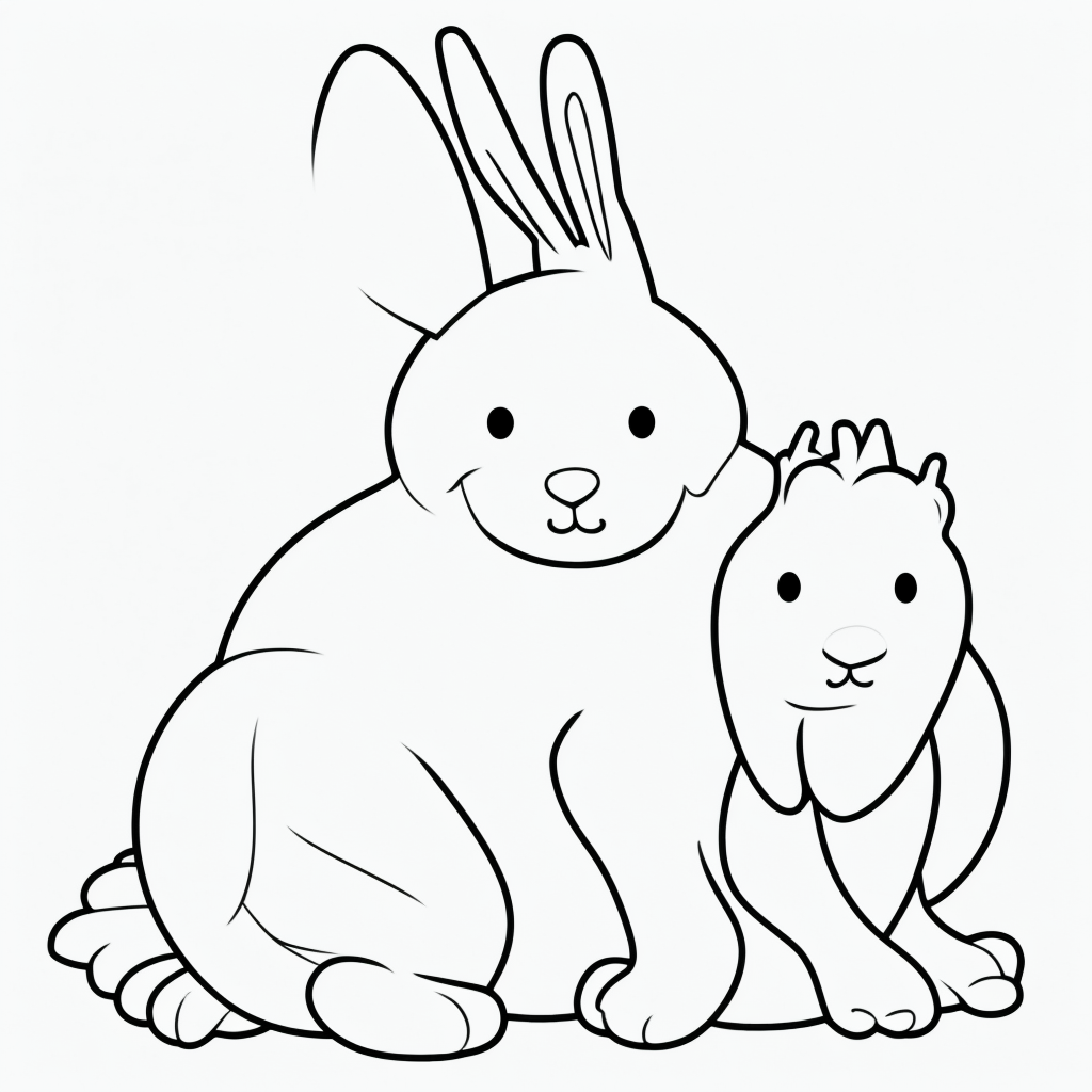 Easter Bunny Line Art for Coloring Book Lovers