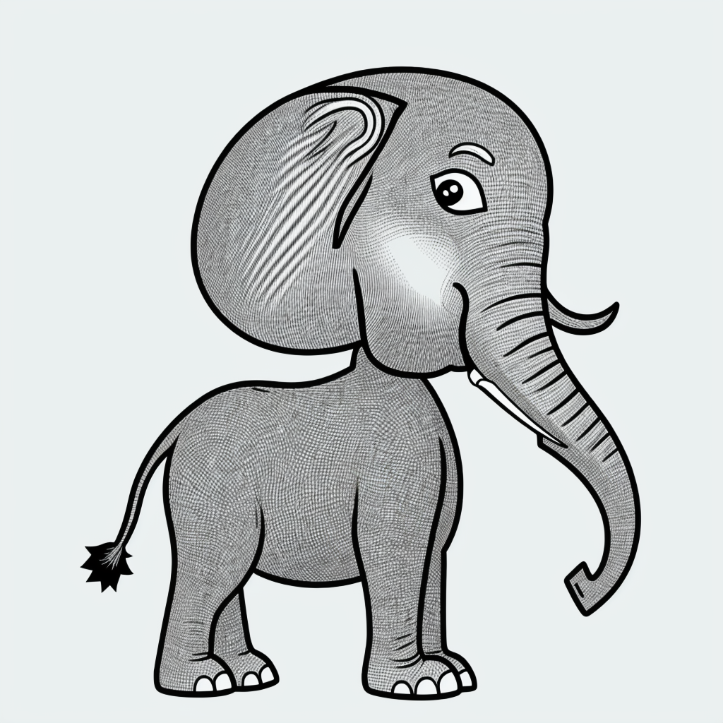 Elephant Cartoon Outlines for Coloring Book Fun
