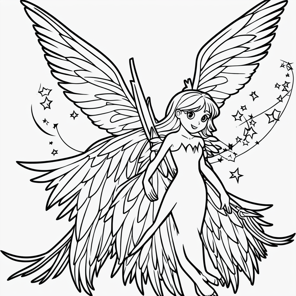 Enchanting Fairy Line Art: A Coloring Book Delight