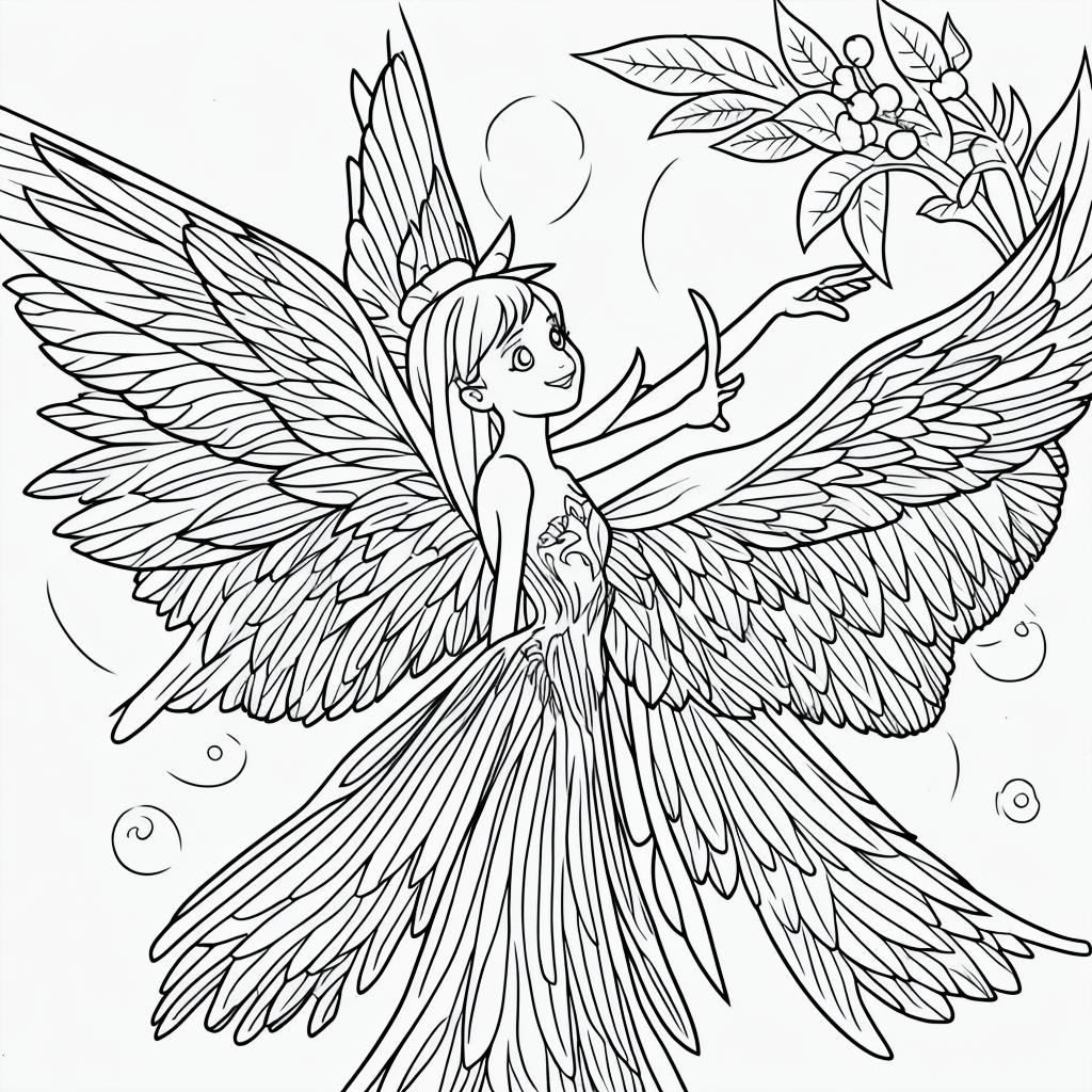 Enchanting Fairy Line Art for Coloring Book Lovers