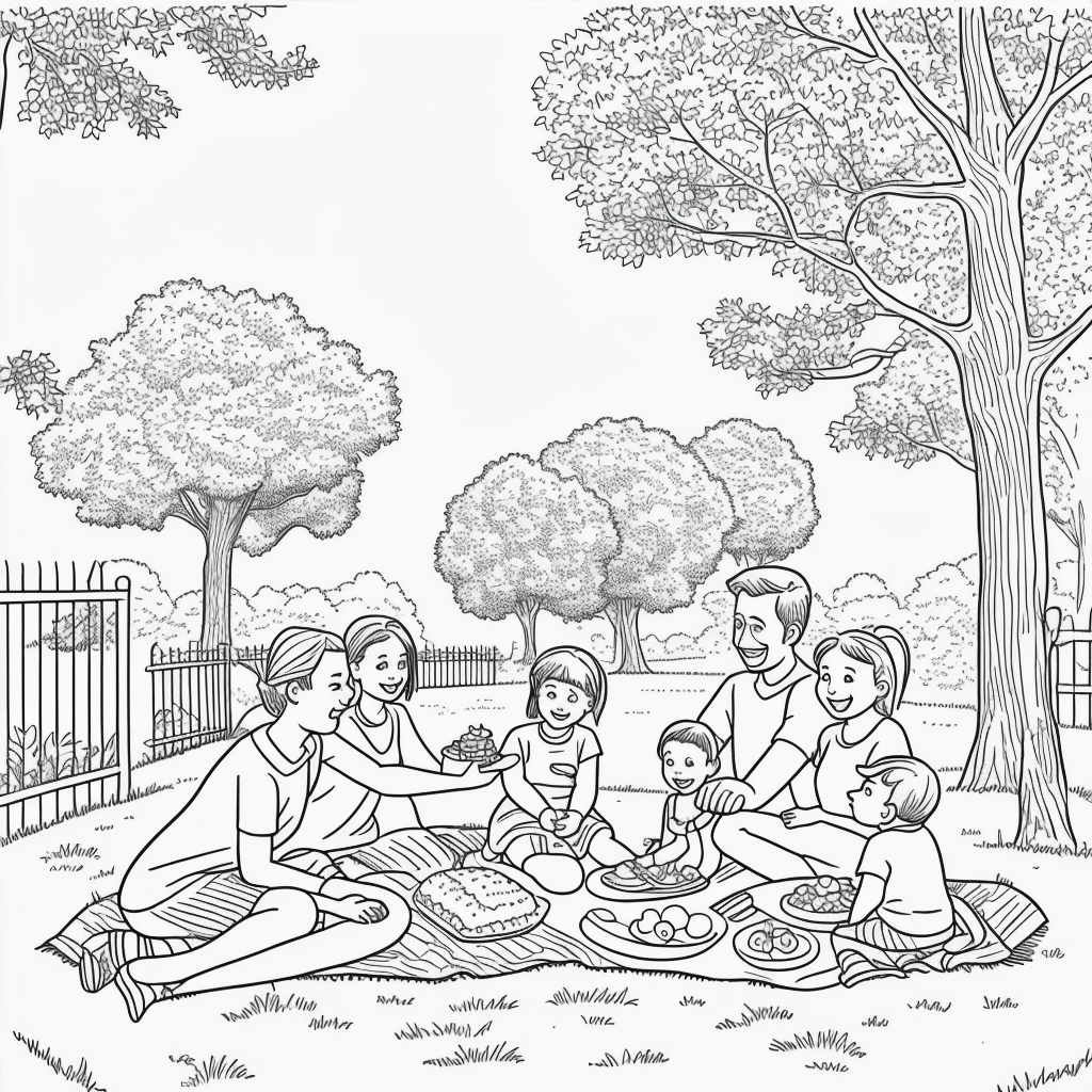 Family Picnic Fun: Explore Coloring Book Art Ideas