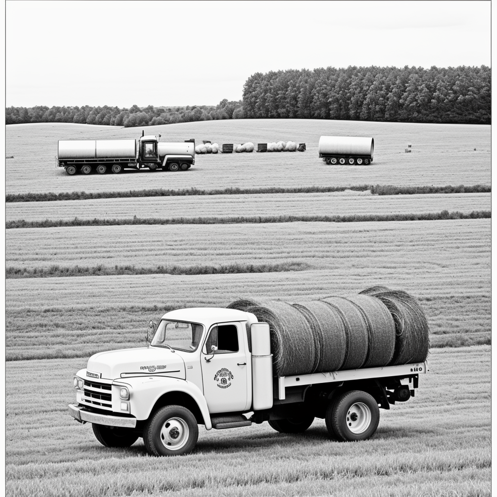 Farm Truck Line Art: Hay Carrying Coloring Page