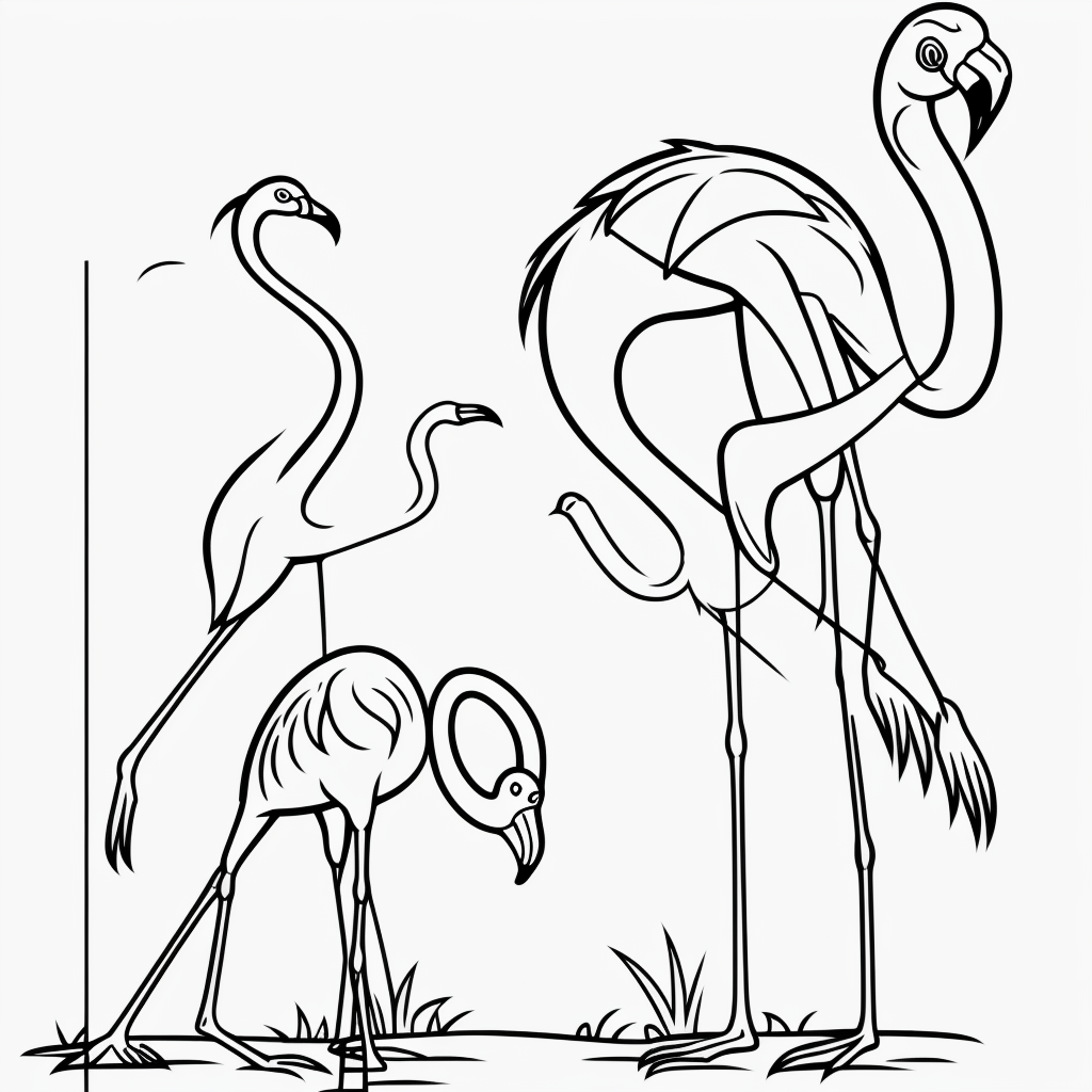 Flamingo Line Art for Coloring Enthusiasts